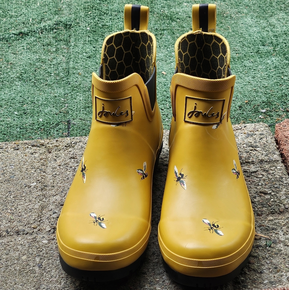 Joules Yellow Bees Pattern Wellibobs  Rain Boots